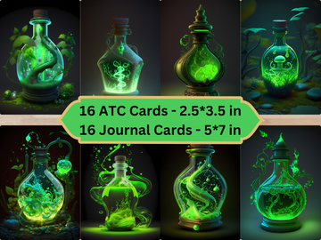 Magical Potions-Journal Cards & ATC Cards, Digital Download
