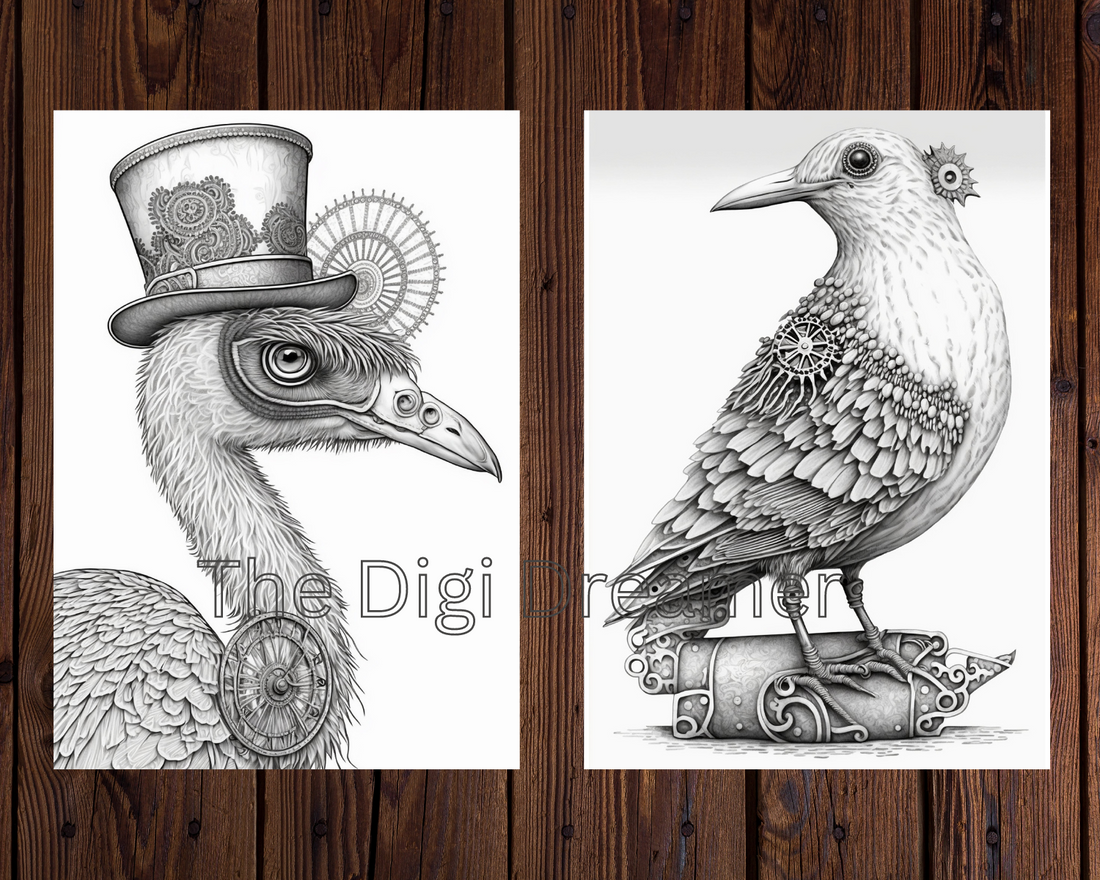 Mechanical Steampunk Animals Coloring Pages