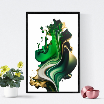 Green Fluid Digital Wall Art