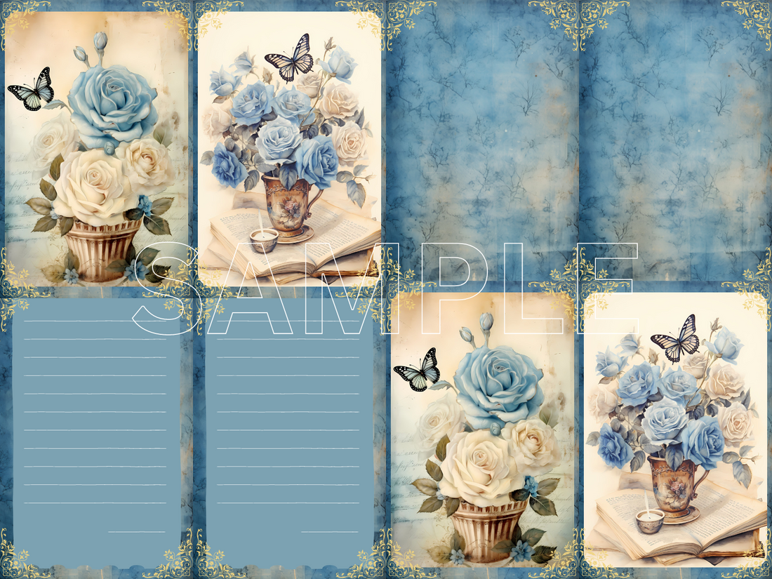 My Teatime Party- Printable Junk Journal Kit, Journal Cards, ATC Cards, Digital Download