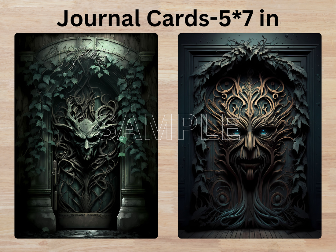 Scary Doors-Journal Cards & ATC Cards, Digital Download