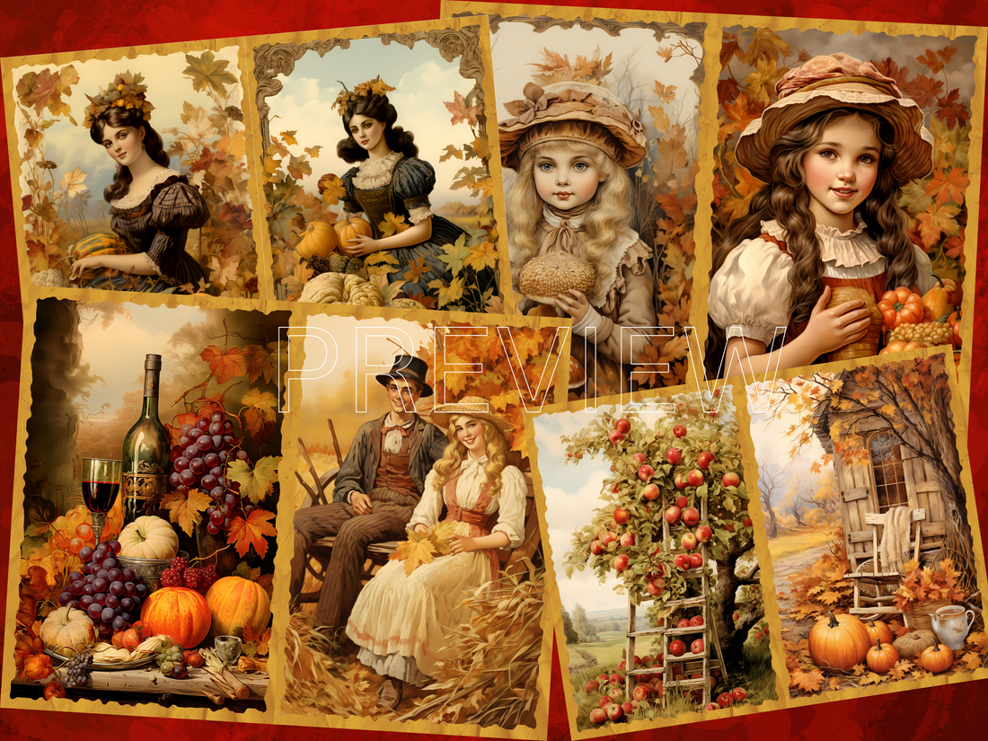 Fall Journal Kit - Printable Junk Journal Kit, Journal Cards, ATC Cards, Digital Download